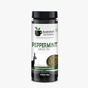 australian tea company peppermint loose leaf tea 50 cups - 100 grams  caffeine free peppermint tea for bloating  real peppermint leaves  peppermint tea leaves herbal green tea for boost immunity
