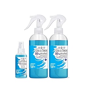 austro swachh hand sanitizer spray liquid 500 ml x 2  60 ml 1060 ml  ethyl alcohol 85