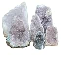 Certified Light Amethyst Geode (100g–1kg) | Polished Edge Purple Crystal Cluster from India | Authentic Healing Stone with Bonus 1-Inch Quartz Wand | Meditation & Home Décor Gift