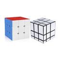 Authfort Cube Combo of Stickered silver Mirror & 3 x 3 High Speed Stickerless Magic Puzzle Cube combo ( pack of 2 puzzle )