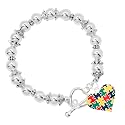 Autism awareness bracelets with sterling silver plated charm - perfect for awareness, gift-giving, fundraising &amp; more!