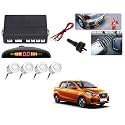Auto Addict Car Reverse Parking Sensor with LED Display 4 Sensor Reverse Parking Auto Radar Detectors (White) for Datsun Go