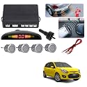 Auto Addict Car Reverse Parking Sensor with LED Display 4 Sensor Reverse Parking Auto Radar Detectors (Silver) for Ford Figo Old(2010-2015)