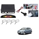 Auto Addict Car Reverse Parking Sensor with LED Display 4 Sensor Reverse Parking Auto Radar Detectors (White) for i20 Old (2008-2013)