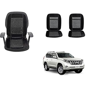 auto beast beaded plush velvet car seat cover cushion for car acupressure massage comfort marble bead cushion compatible with toyota land cruiser prado velvet cushion1 pack_black