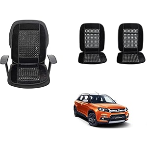 auto beast beaded plush velvet car seat cover cushion for car acupressure massage comfort marble bead cushion compatible with maruti suzuki vitara brezza velvet cushion1 pack_black