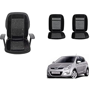 auto beast beaded plush velvet car seat cover cushion for car acupressure massage comfort marble bead cushion compatible with i20 type 1 velvet cushion1 pack_black