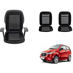 auto beast beaded plush velvet car seat cover cushion for car acupressure massage comfort marble bead cushion compatible with mahindra reva e20 velvet cushion1 pack_black