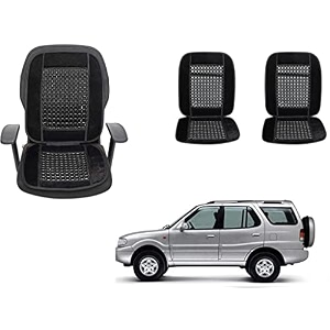 auto beast beaded plush velvet car seat cover cushion for car acupressure massage comfort marble bead cushion compatible with tata safari velvet cushion1 pack_black