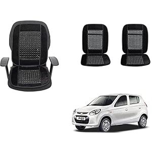 auto beast beaded plush velvet car seat cover cushion for car acupressure massage comfort marble bead cushion compatible with maruti suzuki alto 800 velvet cushion1 pack_black