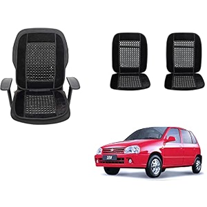 auto beast beaded plush velvet car seat cover cushion for car acupressure massage comfort marble bead cushion compatible with maruti suzuki zen velvet cushion1 pack_black