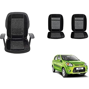 auto beast beaded plush velvet car seat cover cushion for car acupressure massage comfort marble bead cushion compatible with maruti suzuki alto 800 2016 velvet cushion1 pack_black