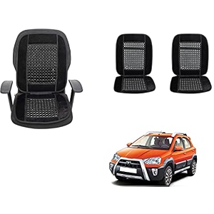 auto beast beaded plush velvet car seat cover cushion for car acupressure massage comfort marble bead cushion compatible with toyota etios cross velvet cushion1 pack_black