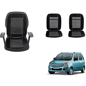 auto beast beaded plush velvet car seat cover cushion for car acupressure massage comfort marble bead cushion compatible with maruti suzuki wagonr 2006 2010 velvet cushion1 pack_black
