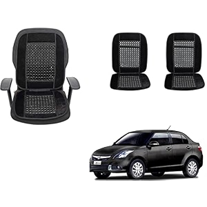 auto beast beaded plush velvet car seat cover cushion for car acupressure massage comfort marble bead cushion compatible with swift dzire type 3 1 pack_black