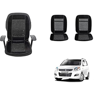 auto beast beaded plush velvet car seat cover cushion for car acupressure massage comfort marble bead cushion compatible with maruti suzuki wagonr 2013 velvet cushion1 pack_black