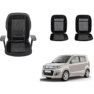 auto beast beaded plush velvet car seat cover cushion for car acupressure massage comfort marble bead cushion compatible with maruti suzuki wagon r stingray velvet cushion1 pack_black