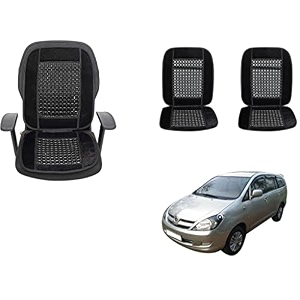 auto beast beaded plush velvet car seat cover cushion for car acupressure massage comfort marble bead cushion compatible with toyota innova 2005 2012 velvet cushion1 pack_black