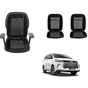 auto beast beaded plush velvet car seat cover cushion for car acupressure massage comfort marble bead cushion compatible with toyota innova crysta 2019 velvet cushion1 pack_black