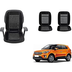 auto beast beaded plush velvet car seat cover cushion for car acupressure massage comfort marble bead cushion compatible with creta type 1 velvet cushion1 pack_black