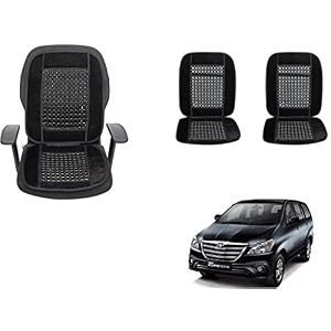 auto beast beaded plush velvet car seat cover cushion for car acupressure massage comfort marble bead cushion compatible with toyota innova 2013 2015 velvet cushion1 pack_black