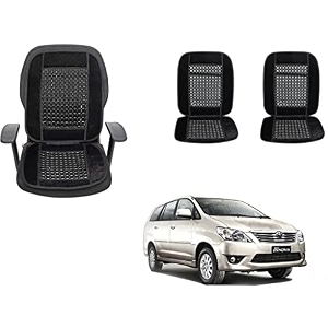 auto beast beaded plush velvet car seat cover cushion for car acupressure massage comfort marble bead cushion compatible with toyota innova 2012 2013 velvet cushion1 pack_black