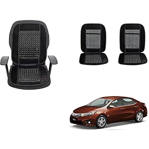 auto beast beaded plush velvet car seat cover cushion for car acupressure massage comfort marble bead cushion compatible with toyota corolla altis 2015 velvet cushion1 pack_black