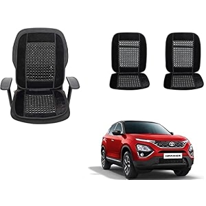 auto beast beaded plush velvet car seat cover cushion for car acupressure massage comfort marble bead cushion compatible with tata harrier velvet cushion1 pack_black