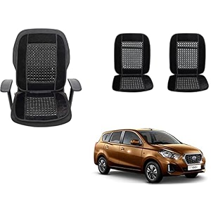 auto beast beaded plush velvet car seat cover cushion for car acupressure massage comfort marble bead cushion compatible with datsun go plus velvet cushion1 pack_black