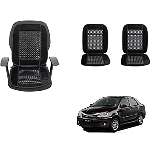 auto beast beaded plush velvet car seat cover cushion for car acupressure massage comfort marble bead cushion compatible with toyota etios velvet cushion1 pack_black