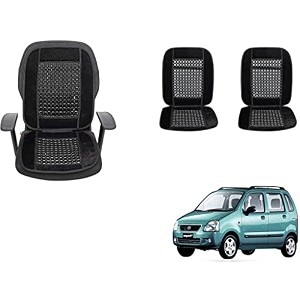 auto beast beaded plush velvet car seat cover cushion for car acupressure massage comfort marble bead cushion compatible with maruti suzuki wagonr 2003 velvet cushion1 pack_black