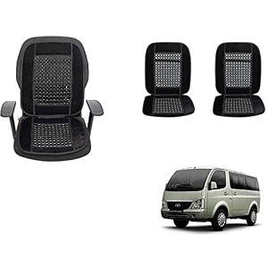auto beast beaded plush velvet car seat cover cushion for car acupressure massage comfort marble bead cushion compatible with tata venture velvet cushion1 pack_black