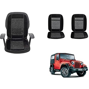 auto beast beaded plush velvet car seat cover cushion for car acupressure massage comfort marble bead cushion compatible with mahindra thar velvet cushion1 pack_black
