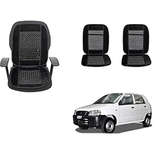 auto beast beaded plush velvet car seat cover cushion for car acupressure massage comfort marble bead cushion compatible with maruti suzuki alto velvet cushion1 pack_black