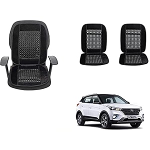 auto beast beaded plush velvet car seat cover cushion for car acupressure massage comfort marble bead cushion compatible with creta 2018 2019 velvet cushion1 pack_black