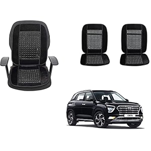 auto beast beaded plush velvet car seat cover cushion for car acupressure massage comfort marble bead cushion compatible with creta 2020 velvet cushion1 pack_black