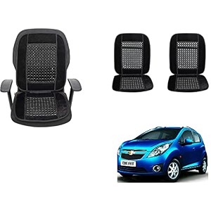 auto beast beaded plush velvet car seat cover cushion for car acupressure massage comfort marble bead cushion compatible with beat type 1 velvet cushion1 pack_black