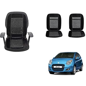 auto beast beaded plush velvet car seat cover cushion for car acupressure massage comfort marble bead cushion compatible with maruti suzuki a star velvet cushion1 pack_black