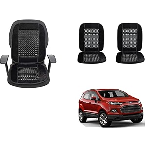 auto beast beaded plush velvet car seat cover cushion for car acupressure massage comfort marble bead cushion compatible with ford ecosport velvet cushion1 pack_black