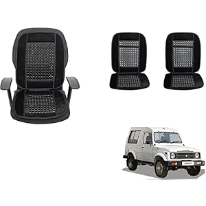 auto beast beaded plush velvet car seat cover cushion for car acupressure massage comfort marble bead cushion compatible with maruti suzuki gypsy king velvet cushion1 pack_black