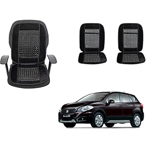auto beast beaded plush velvet car seat cover cushion for car acupressure massage comfort marble bead cushion compatible with maruti suzuki s cross velvet cushion1 pack_black