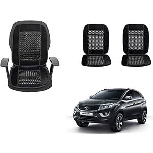auto beast beaded plush velvet car seat cover cushion for car acupressure massage comfort marble bead cushion compatible with tata nexon velvet cushion1 pack_black