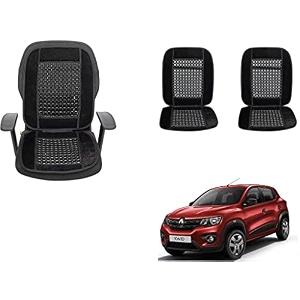 auto beast beaded plush velvet car seat cover cushion for car acupressure massage comfort marble bead cushion compatible with renault kwid velvet cushion1 pack_black
