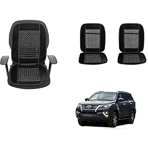 auto beast beaded plush velvet car seat cover cushion for car acupressure massage comfort marble bead cushion compatible with toyota fotuner 2017 velvet cushion1 pack_black
