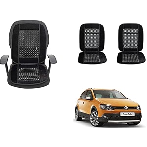 auto beast beaded plush velvet car seat cover cushion for car acupressure massage comfort marble bead cushion compatible with volkswagen polo cross velvet cushion1 pack_black
