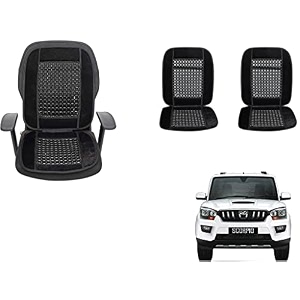 auto beast beaded plush velvet car seat cover cushion for car acupressure massage comfort marble bead cushion compatible with mahindra scorpio new velvet cushion1 pack_black