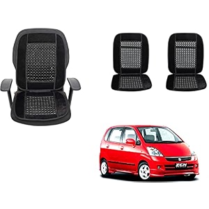 auto beast beaded plush velvet car seat cover cushion for car acupressure massage comfort marble bead cushion compatible with maruti suzuki zen estilo type 1 velvet cushion1 pack_black