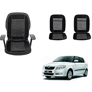 auto beast beaded plush velvet car seat cover cushion for car acupressure massage comfort marble bead cushion compatible with skoda fabia velvet cushion1 pack_black
