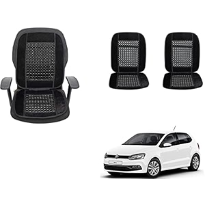 auto beast beaded plush velvet car seat cover cushion for car acupressure massage comfort marble bead cushion compatible with volkswagen polo exquisite velvet cushion1 pack_black