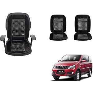 auto beast beaded plush velvet car seat cover cushion for car acupressure massage comfort marble bead cushion compatible with mahindra xylo velvet cushion1 pack_black